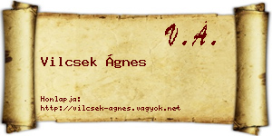 Vilcsek Ágnes névjegykártya
